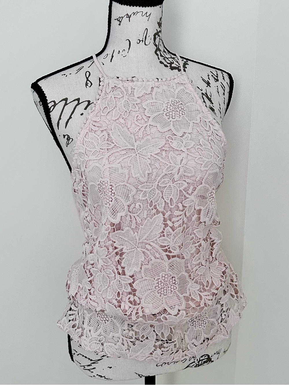 Pale Pink Lace/Embroidered Floral Camisole